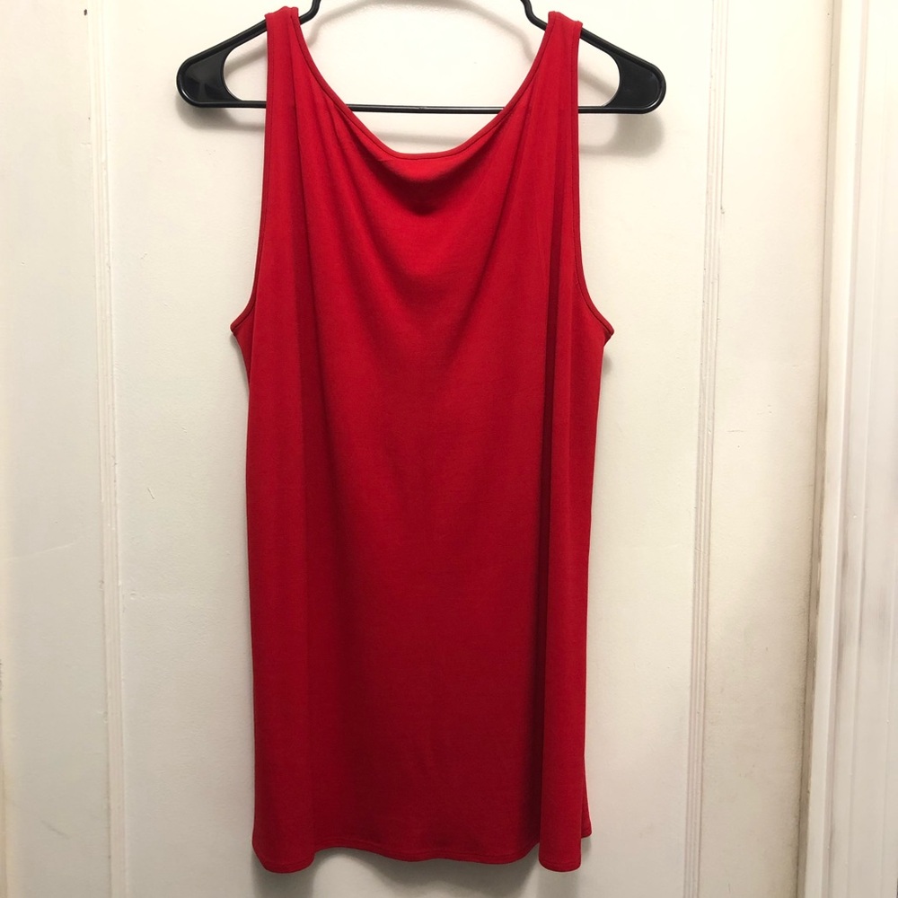 Eileen Fisher Womens Silk 100% Tank Top Color: Red Size Petite Large - Picture 3 of 4